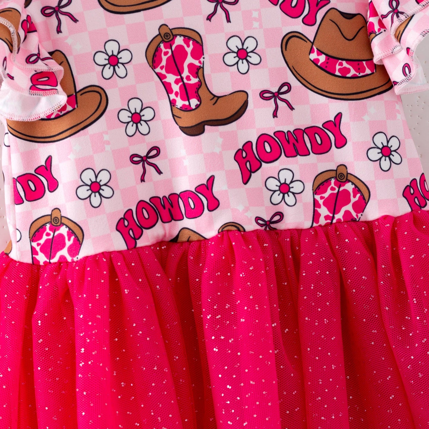 Hot Pink Howdy Tutu Girls Dress