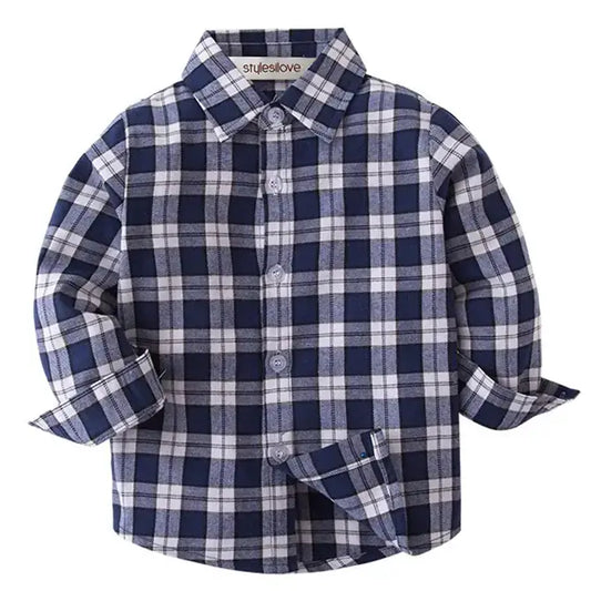 Button-Down Shirt : Navy Plaid