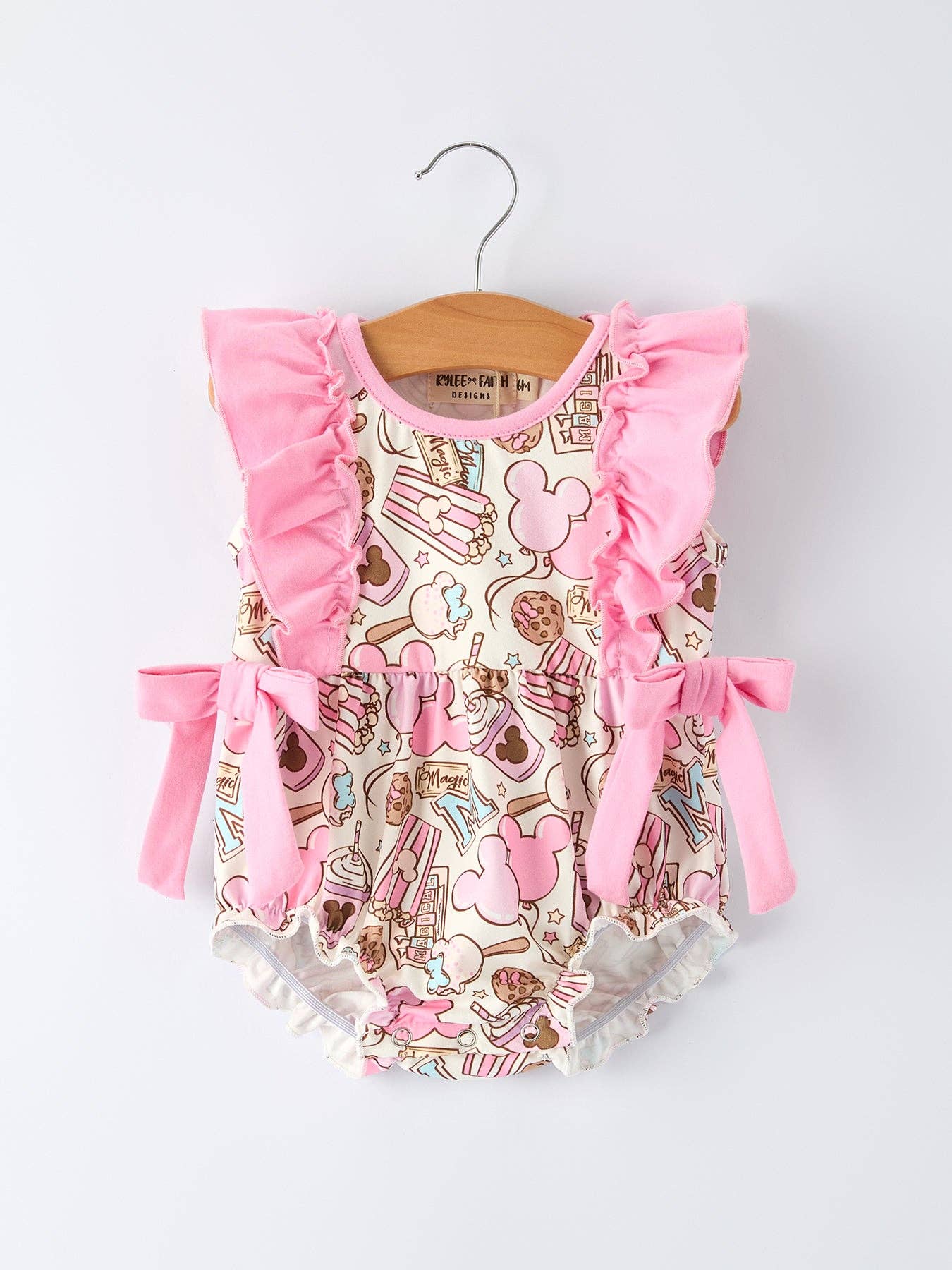 Sweet Treat Print Girls Short Sleeve Romper