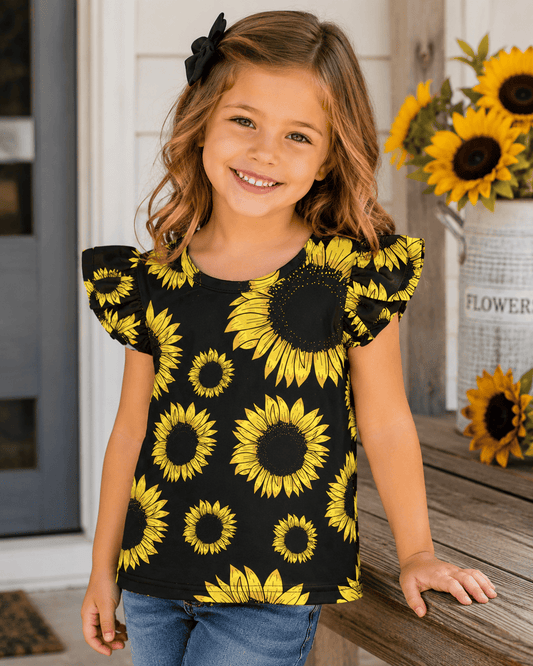 Sunflower Ruffle Sleeveless Top