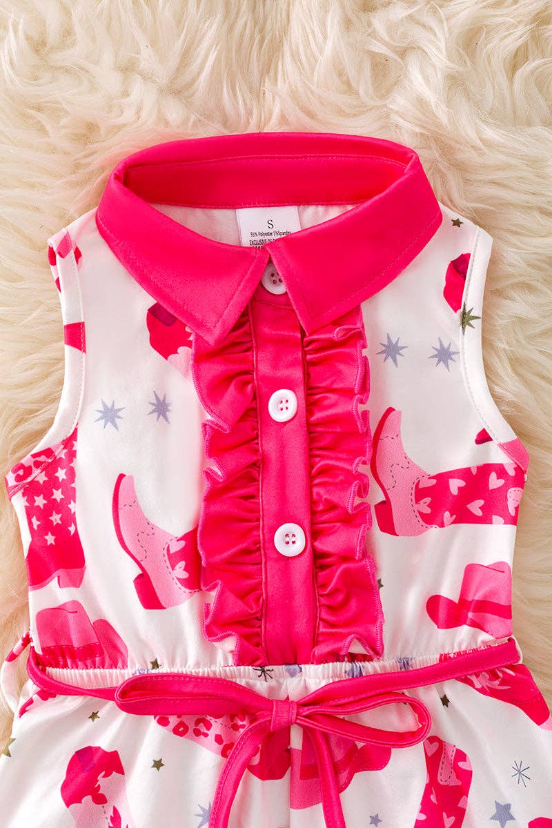 Western Printed Short Romper