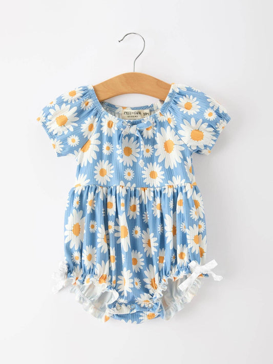 Daisy Print Girls Romper