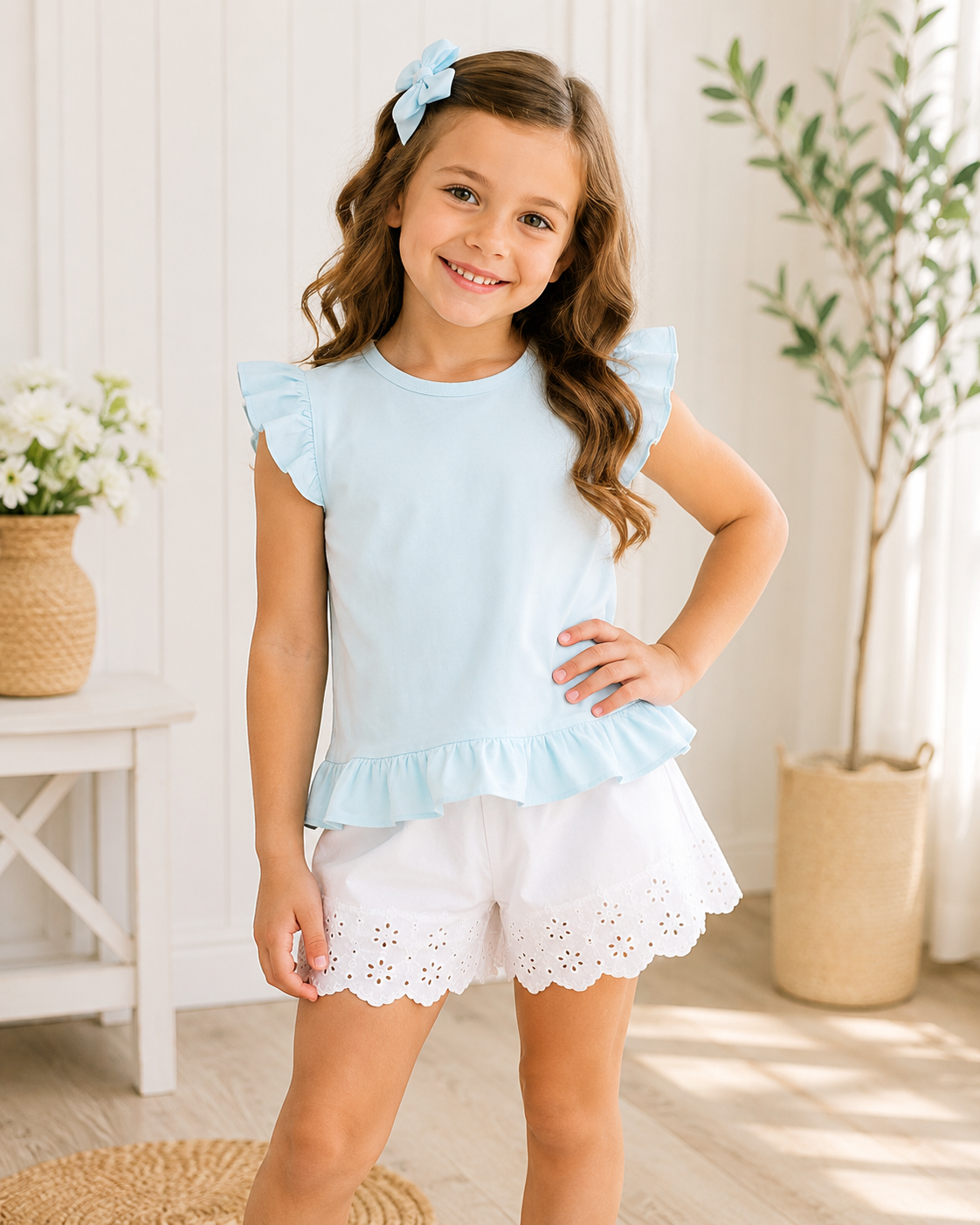 Ruffles Sleeveless Top Kids: Mint