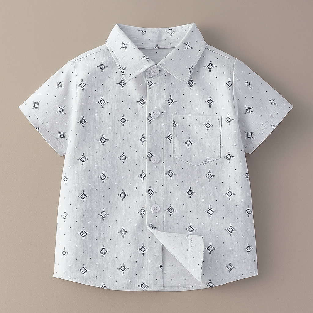 Button-Down Shirt: White Sun