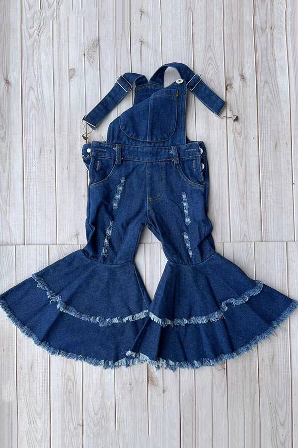 Double Flare Denim Overalls