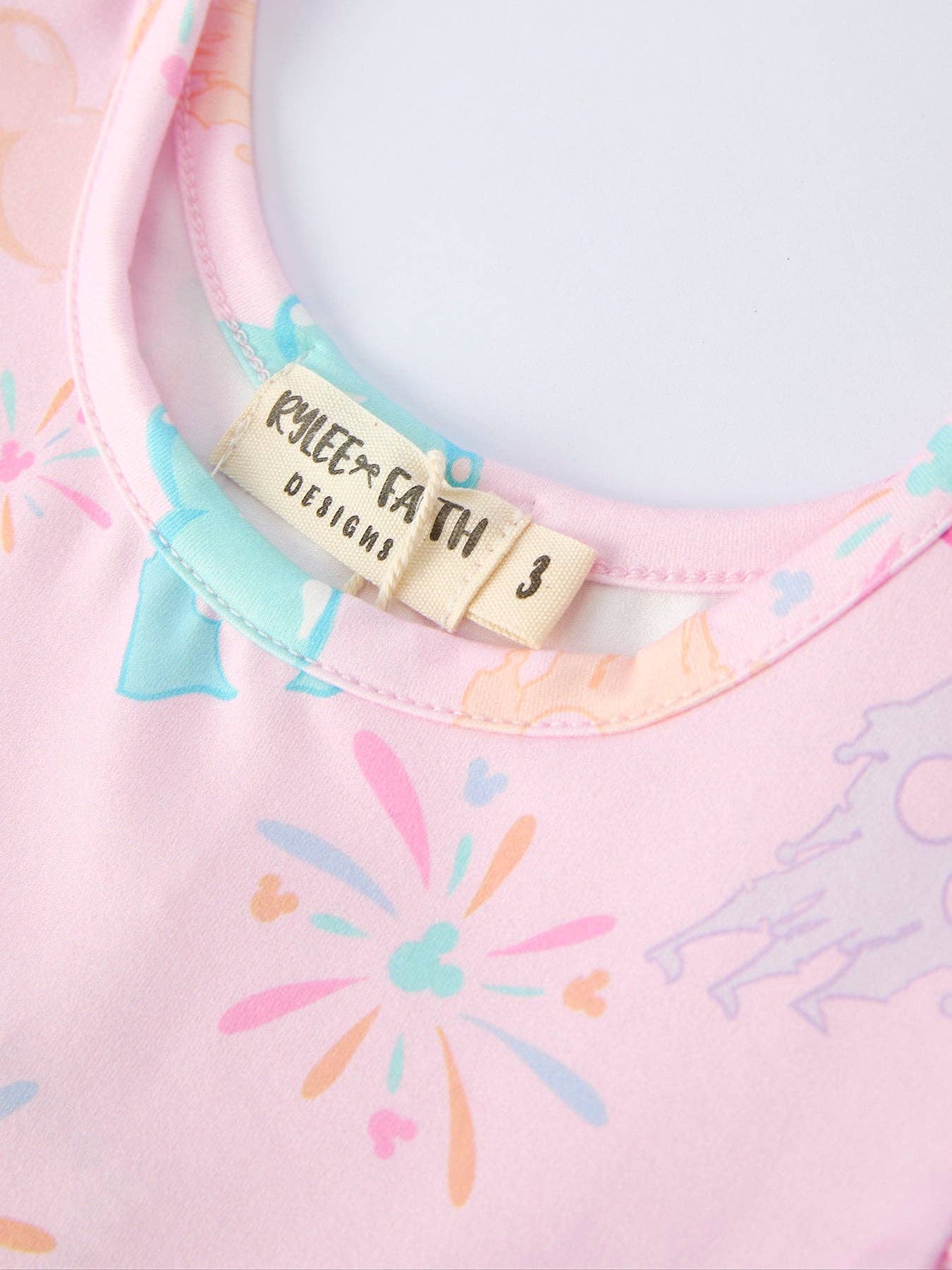 Theme Park Print Girls Twirl Dress