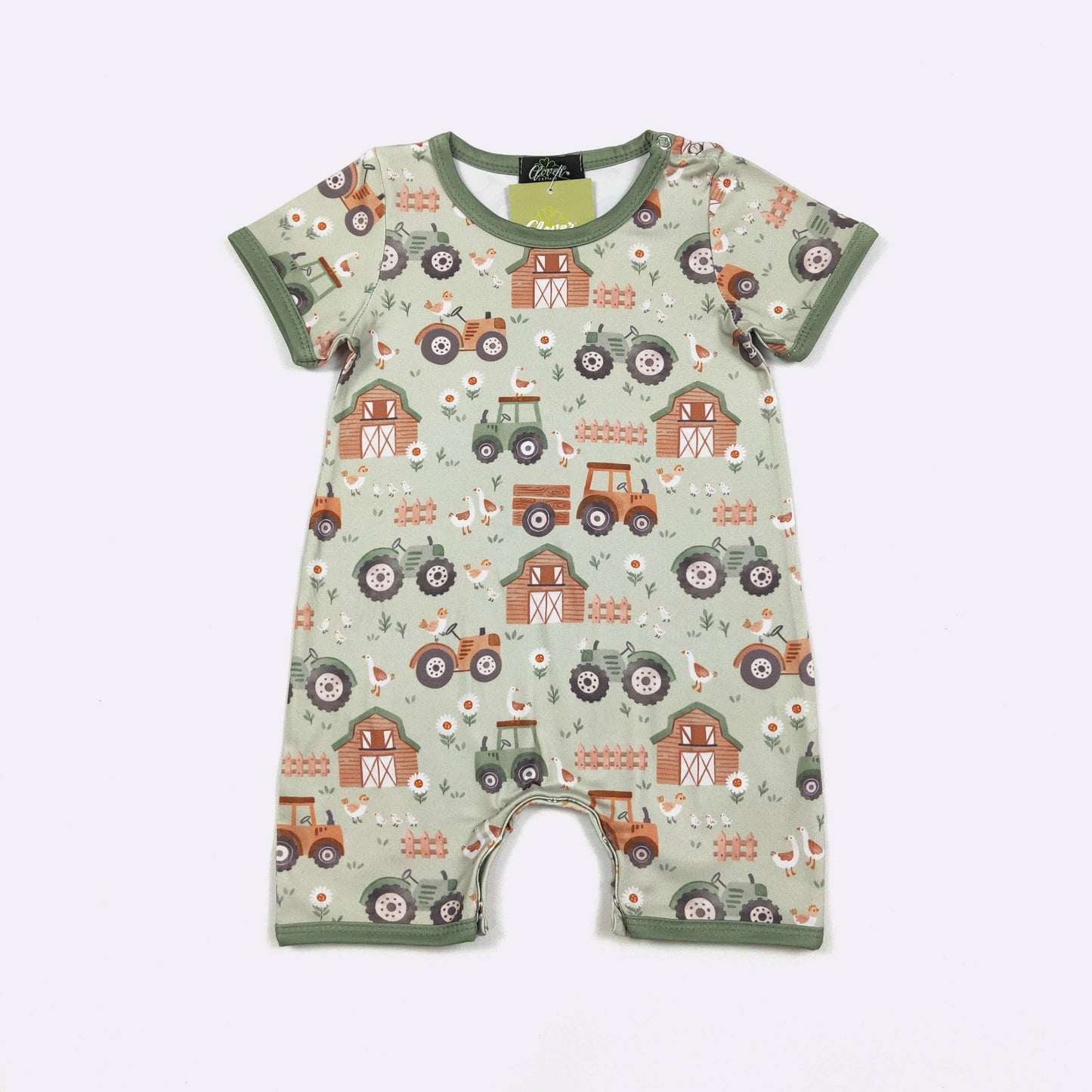 Green Gander Farm Boy Romper